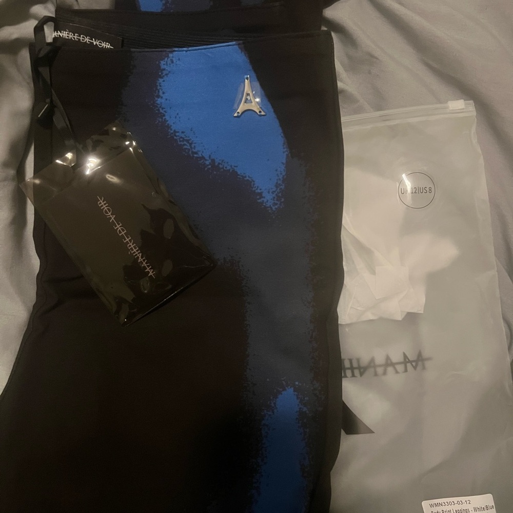 Body Print Leggings - White/Blue - Picture 8 of 8